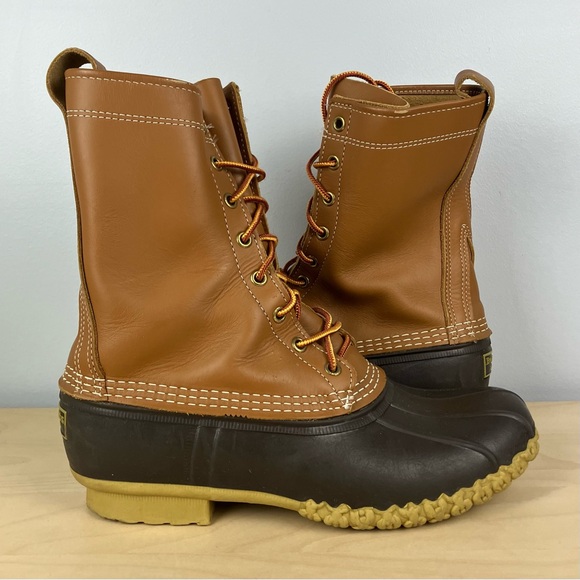 L.L. Bean Men’s Size 8.0 M Unlined Brown Leather Duck Boots Lace Up Classic - Picture 2 of 11